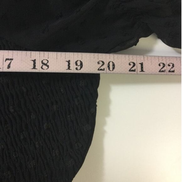 BLOOMCHIC 14-16 1X Plus Black Polka Dot Textured Mesh Shirred midi Dress NWT B31 - Picture 6 of 10